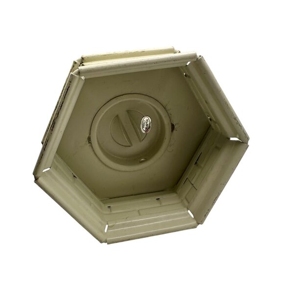 Lighthouse Candle Votive Holder Distressed Off White Metal 9.25" High Nautical - Picture 5 of 8